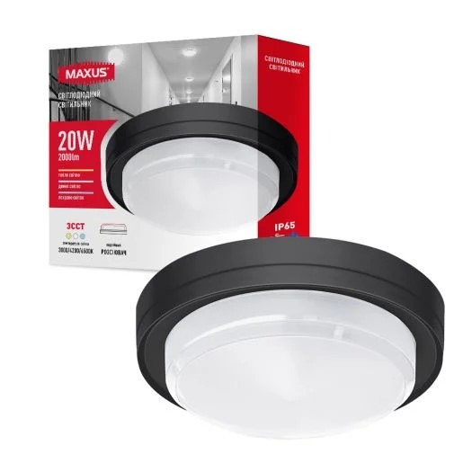 Накладний світлодіодний світильник MAXUS MBH 20W 3CCT IP65 BL Circle (1-MBH-20W-BLC)